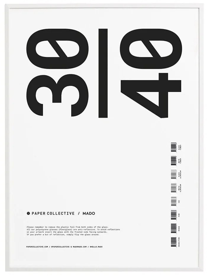 Κορνίζα Επιτοίχια 90039 30x40 White Paper Collective Wood, Glass