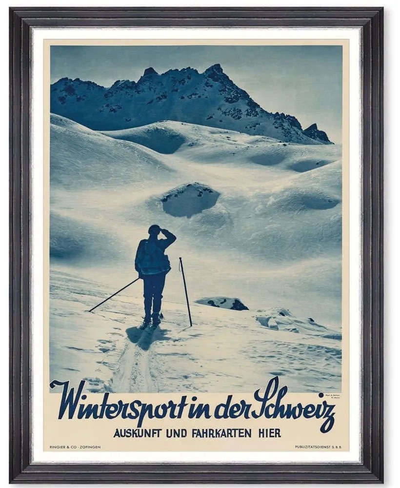 Κάδρο Wintersport Poster FA13476 50x70cm Multi MindTheGap Κάθετοι Wood, Glass