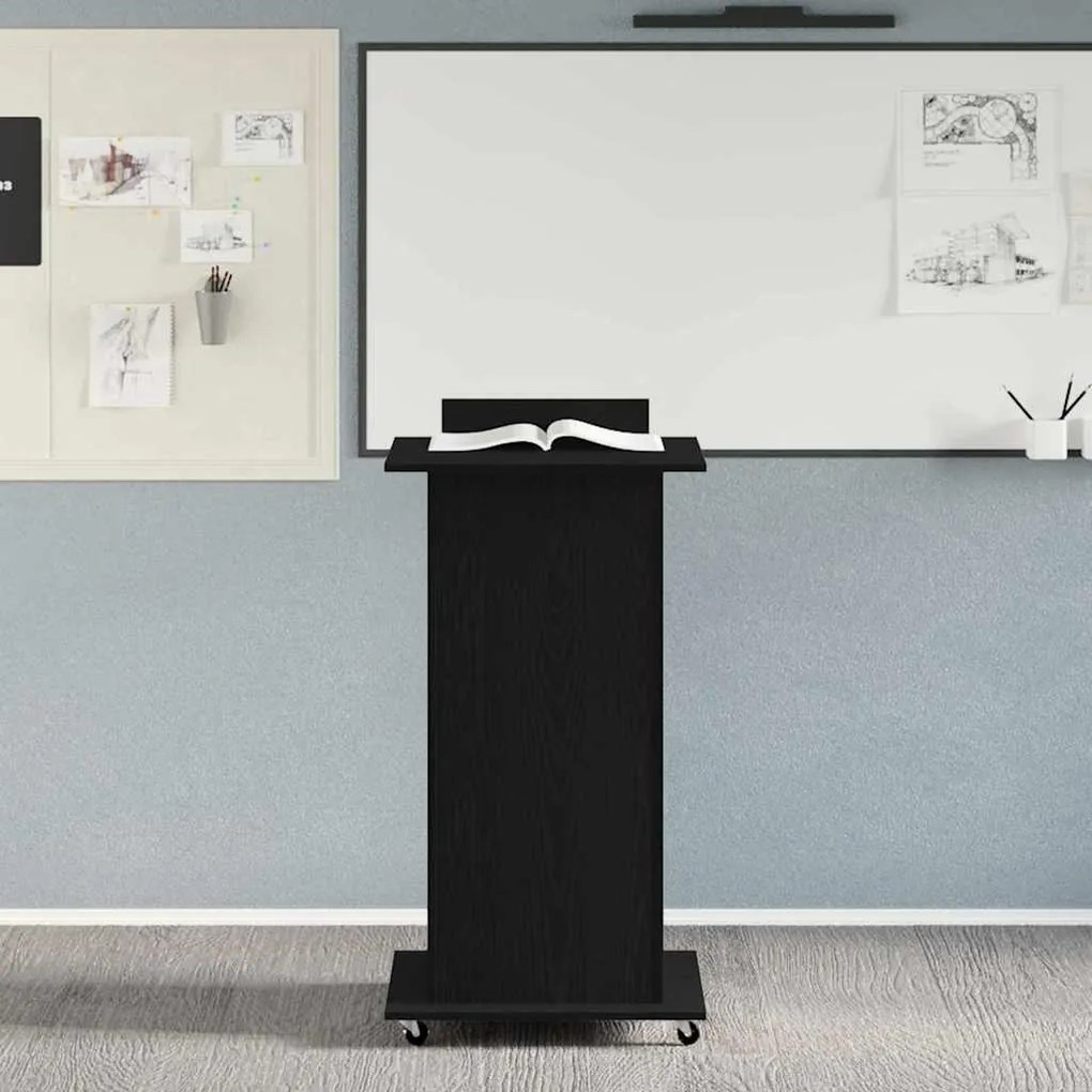vidaXL Πλατφόρμα Μαύρη δρυς 55 x 55 x 107 cm Επεξεργασμένο ξύλο