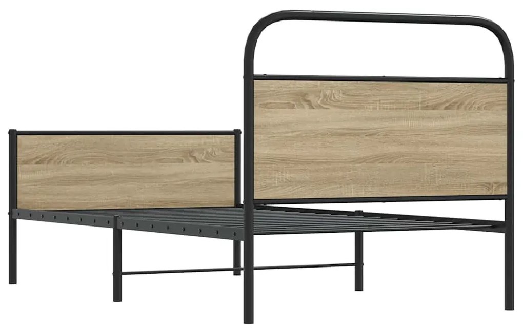 vidaXL Πλαίσιο Κρεβ. Χωρ. Στρώμα Sonoma Δρυς 90x200 εκ. Επεξ. Ξύλο