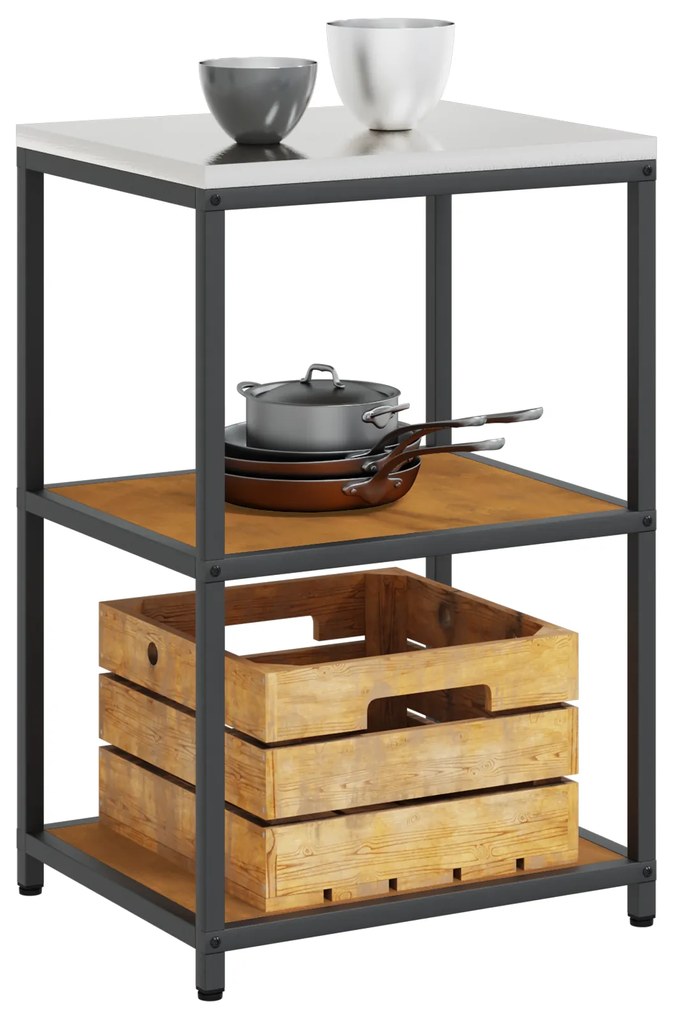 vidaXL Ράφι Αποθήκευσης Κουζίνας με ράφι Σκ rusty 60 x 50 x 92 εκ.