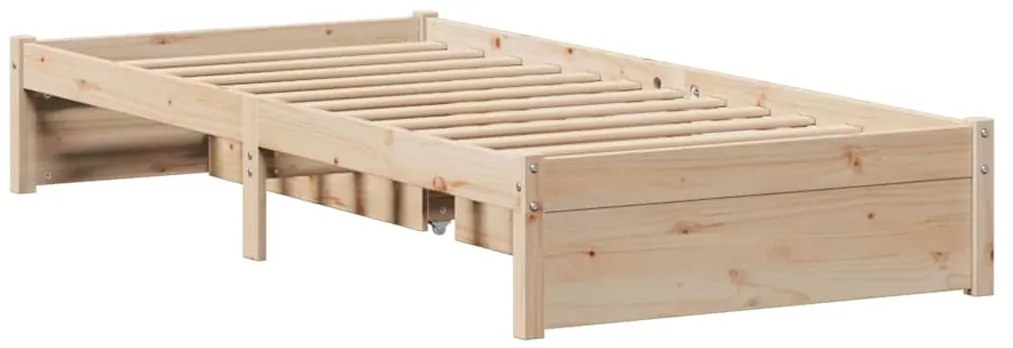 vidaXL Σκελετός Κρεβατιού Χωρίς Στρώμα 75x190 εκ Μασίφ Ξύλο Πεύκου