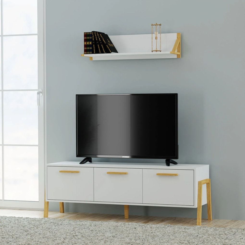 Έπιπλο Τηλεόρασης Belle Λευκό 149.5x41x49cm - TO-BELLETV3KWHITE - TO-BELLETV3KWHITE