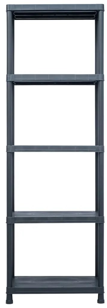 vidaXL Ραφιέρες 5 τεμ. Μαύρες 125 κ. 60 x 30 x 180 εκ. Πλαστικές