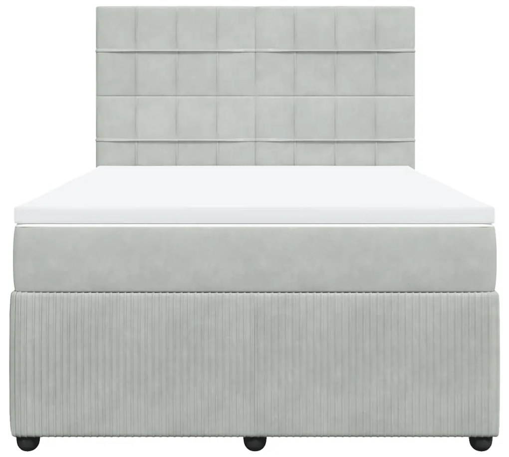 ΚΡΕΒΑΤΙ BOXSPRING ΜΕ ΣΤΡΩΜΑ ΑΝΟΙΧΤΟ ΓΚΡΙ 140X200 ΕΚ. ΒΕΛΟΥΔΙΝΟ 3292358