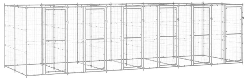 vidaXL Κλουβί Σκύλου Εξωτερικού Χώρου 14,52 μ² από Γαλβανισμένο Χάλυβα