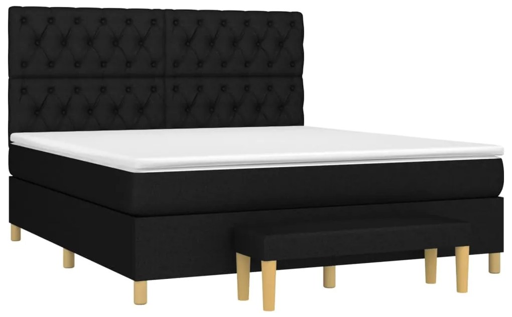 ΚΡΕΒΑΤΙ BOXSPRING ΜΕ ΣΤΡΩΜΑ ΜΑΥΡΟ 160X200 ΕΚ. ΥΦΑΣΜΑΤΙΝΟ 3137407