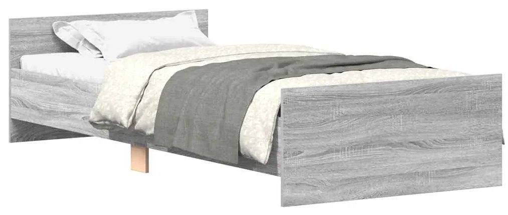 vidaXL Πλαίσιο Κρεβατιού Γκρι Sonoma 75x190 εκ Επεξ. Ξύλο Small Single