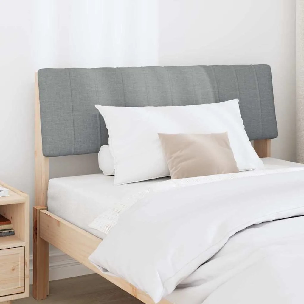vidaXL Ταπετσαρισμένο κεφαλάρι Ανοιχτό γκρι 100 cm