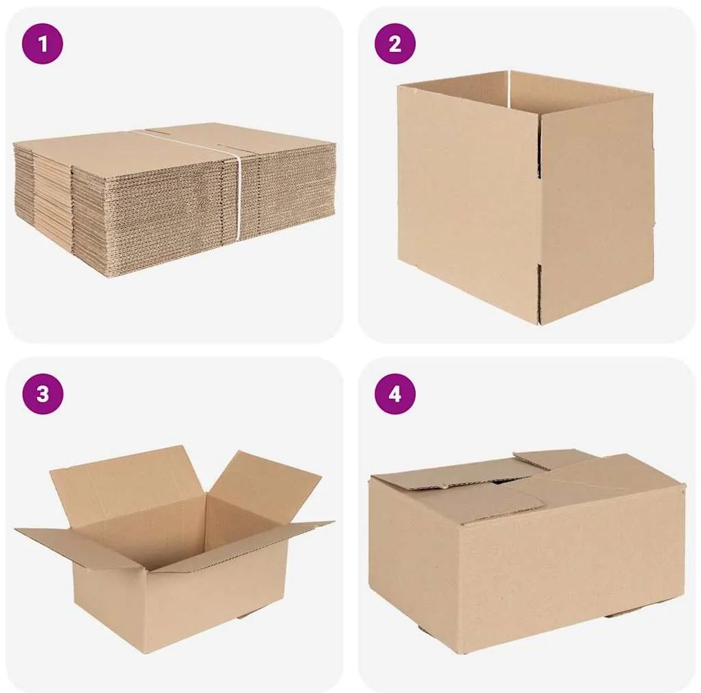vidaXL Πτυσσόμενο Κουτί 50 pcs Καφέ 30 x 21.5 x 14 εκ. Χαρτόνι