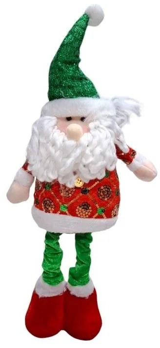 Χριστουγεννιάτικη Λούτρινη Κούκλα Άγιος Βασίλης με Πτυσσόμενα Πόδια