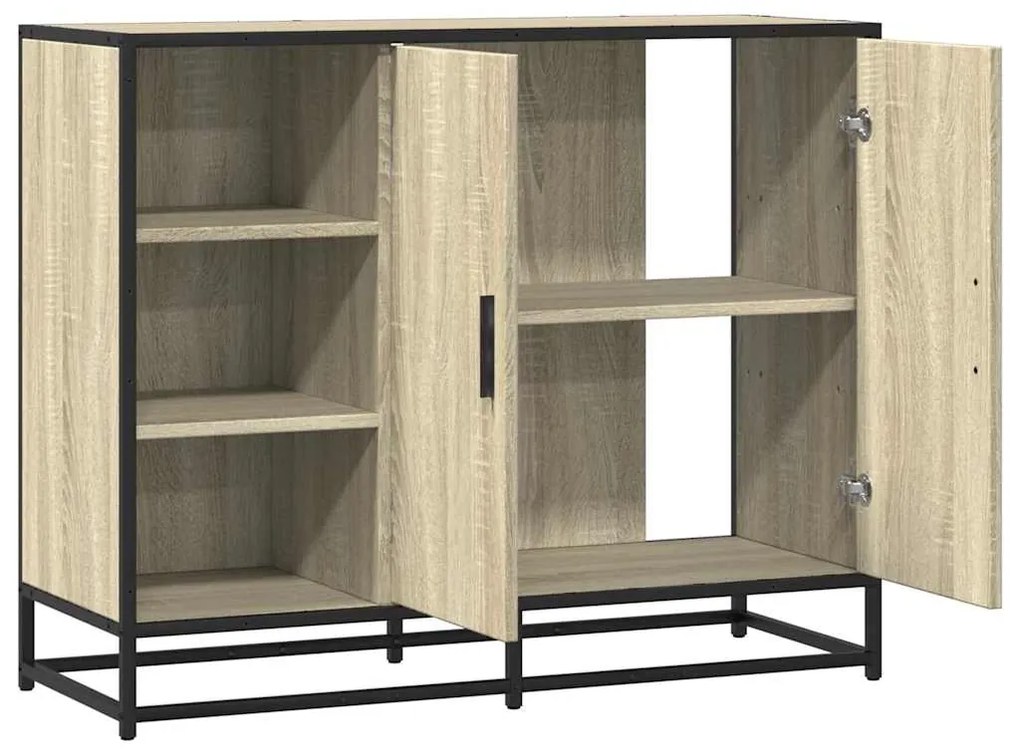 Sideboard Sonoma Oak 92x35x76 cm Κατασκευασμένο ξύλο - Καφέ