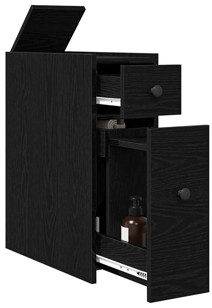vidaXL Ναρός Ντουλάπι Μπάνιου Μαύρη δρυς 80 x 18 x 60 εκ