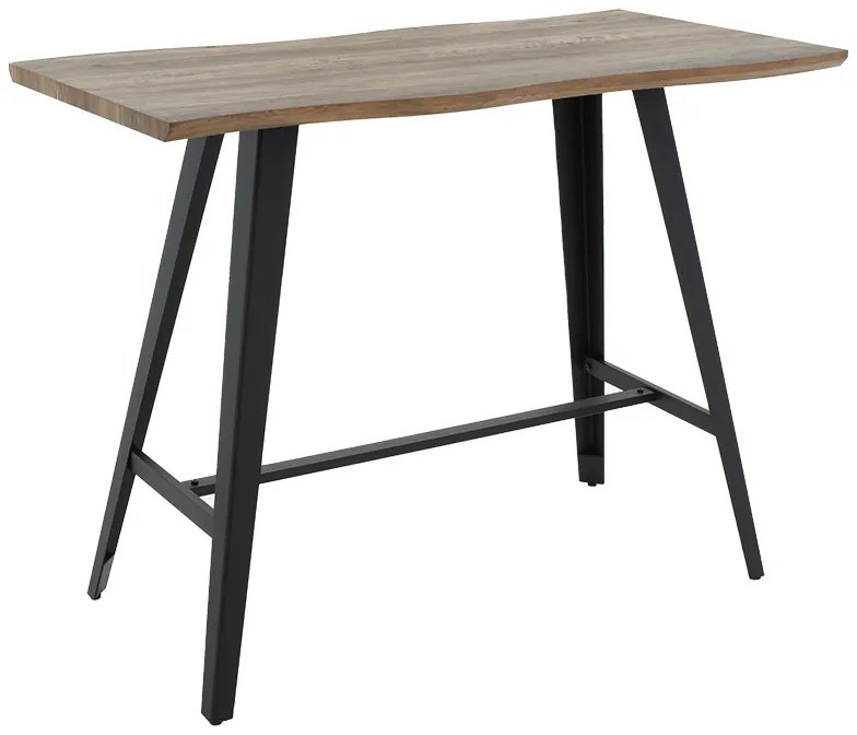 Tραπέζι μπαρ Fortitude pakoworld MDF καρυδί - πόδι μαύρο 140x70x103.5εκ 093-000014