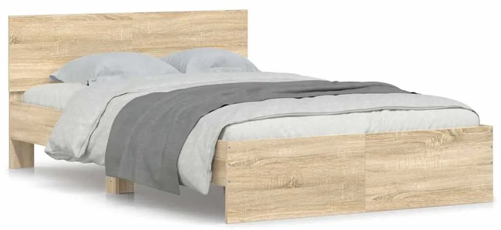 vidaXL Πλαίσιο Κρεβατιού με Κεφαλάρι Sonoma Δρυς 120x190 εκ.