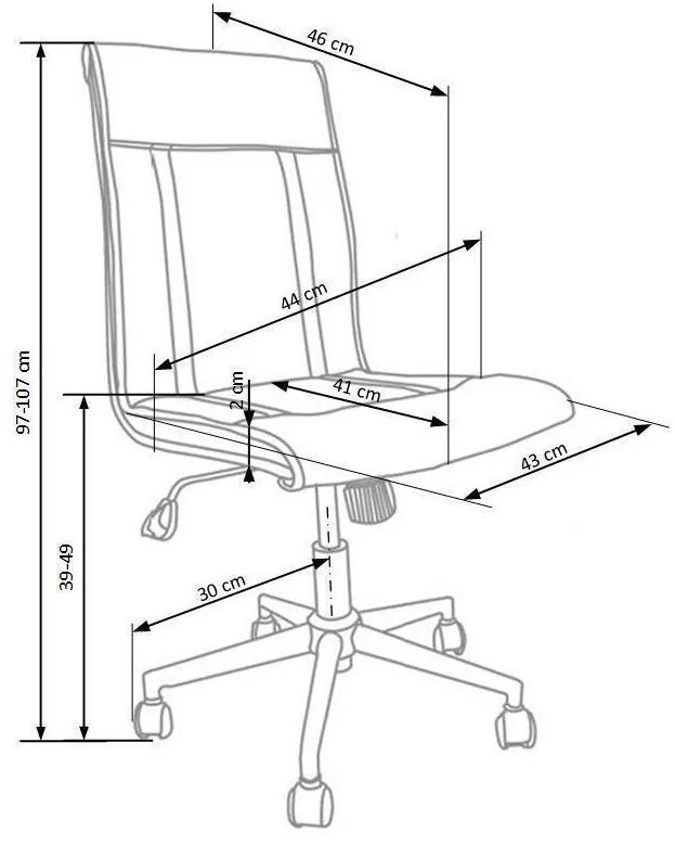 Καρέκλα γραφείου Houston 434, Μαύρο, 97x44x46cm, 10 kg, Χωρίς μπράτσα, Με ρόδες, Μηχανισμός καρέκλας: Κλίση | Epipla1.gr