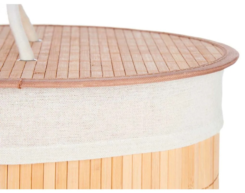 Καλάθι για τα Βρώμικα Ρούχα Kipit Φυσικό βαμβάκι πολυεστέρας Μέταλλο Bamboo Βισκόζη Ξύλο MDF 48 L 37 x 50 x 37 cm (4 Μονάδες)