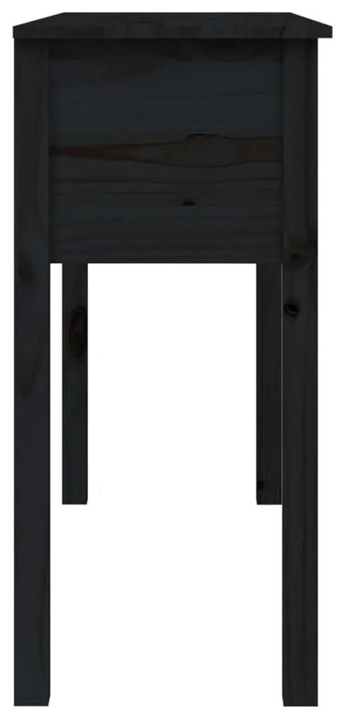 Τραπέζι Κονσόλα Μαύρος 100x35x75 εκ. από Μασίφ Ξύλο Πεύκου - Μαύρο