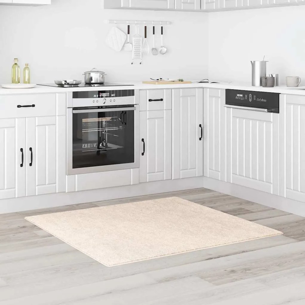 vidaXL Χαλί Κρεμ 120 x 120 cm Πολυπροπυλένιο