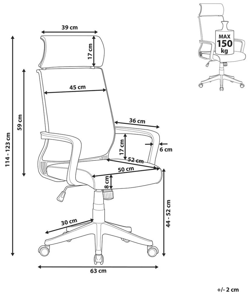 Καρέκλα γραφείου Berwyn 275, Γκρι, Μαύρο, 114x63x63cm, 11 kg, Με μπράτσα, Με ρόδες, Μηχανισμός καρέκλας: Κλίση | Epipla1.gr