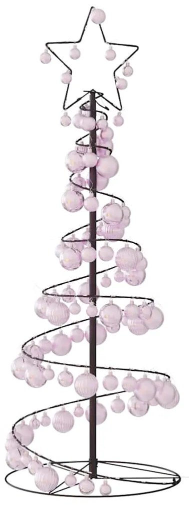 vidaXL Χριστουγεννιάτικο δέντρο LED με μπιχλιμπίδια 80 LED 120 εκ.