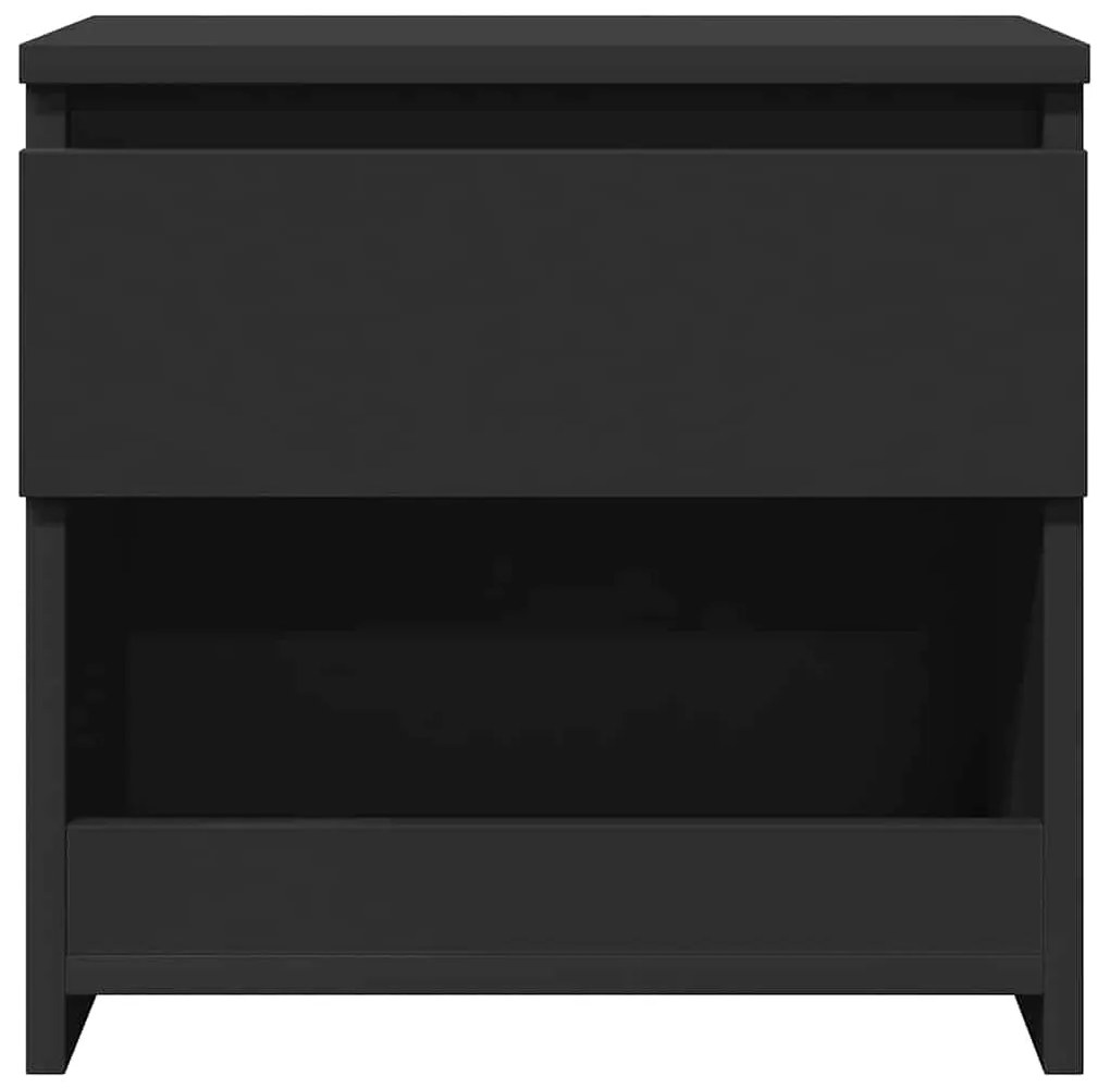 vidaXL Κομοδίνο Μαύρο 40 x 30 x 39 εκ. από Επεξ. Ξύλο