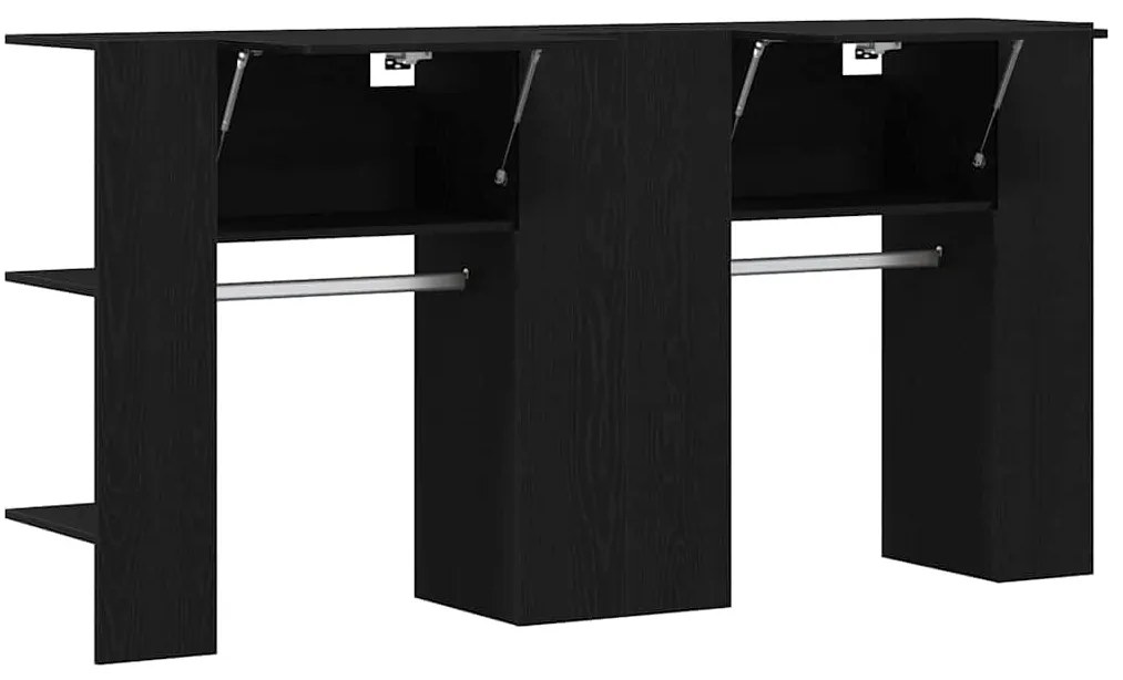 vidaXL Ντουλάπι χωλ Επιτοίχιο 2 pcs Μαύρη δρυς 97.5 x 37 x 99 εκ.