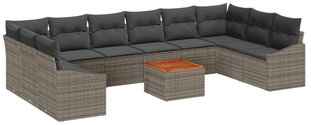 vidaXL Σετ Καναπέ Κήπου 11 pcs Γκρι