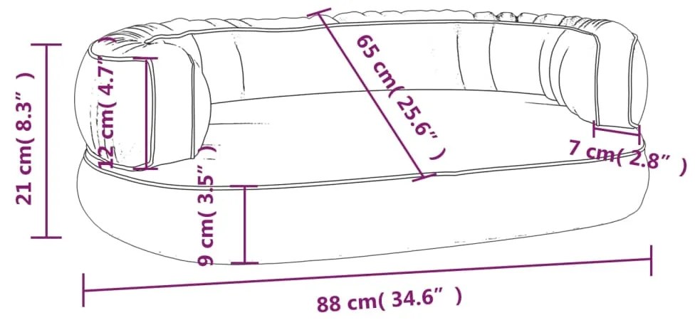 vidaXL Εργονομικό Κρεβάτι Σκύλου Σκούρο Μπλε 88 x 65 εκ. Συνθετ. Δέρμα