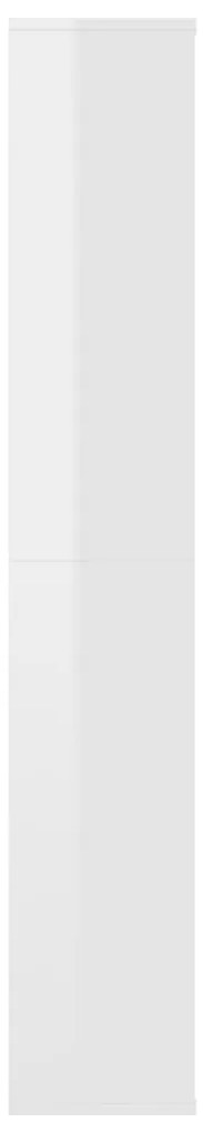 vidaXL Διαχωριστικό/Βιβλιοθήκη Γυαλ. Λευκό 100x24x140 εκ. Επεξ. Ξύλο