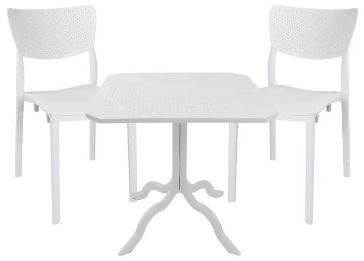 Τραπεζαρία Groovy-Ignite σετ 3τεμ PP λευκό 80x80x74,5εκ. 80x80x74.5 εκ.