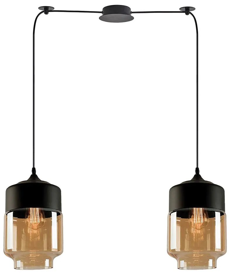Φωτιστικό Οροφής Gaby 77-8794 50x17x30cm 2xE27 60W Black-Honey Homelighting