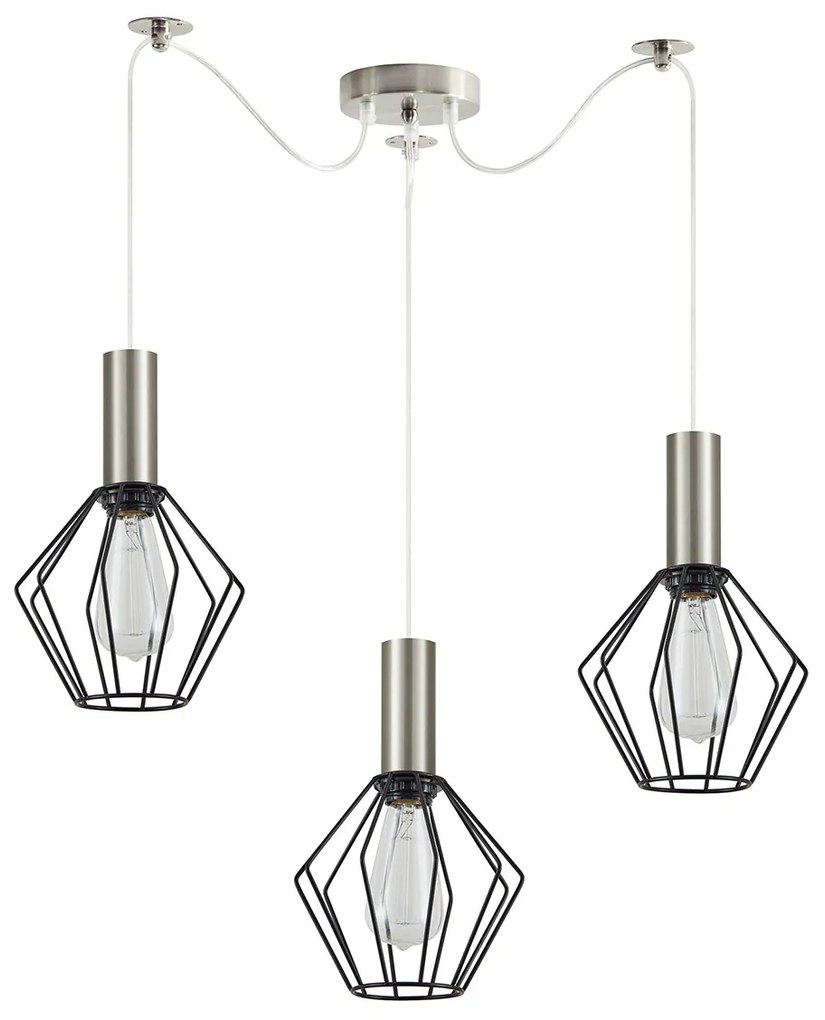 Φωτιστικό Οροφής Τρίφωτο Homelighting 77-8437 Nickel