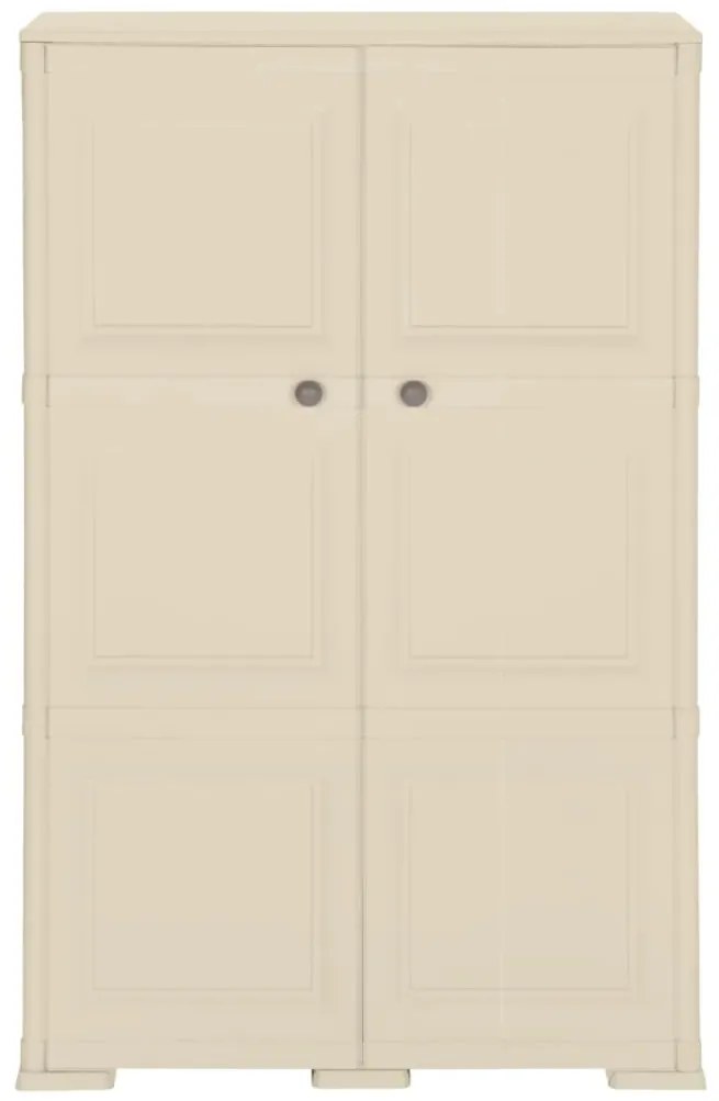 vidaXL Πλαστικό Ντουλάπι Angora Λευκό 79 x 43 x 125εκ. με Σχέδιο Ξύλου