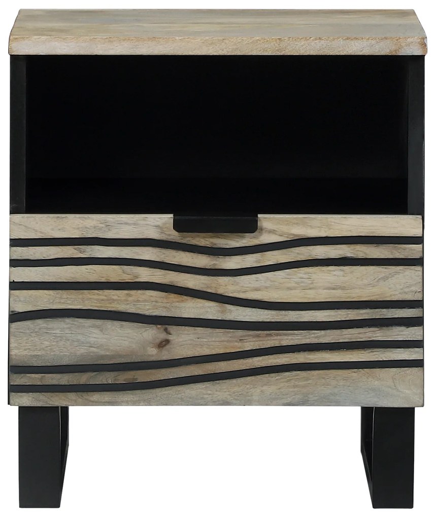 vidaXL Κομοδίνα με συρτάρι 2 pcs Λευκό και μαύρο 40 x 33 x 46 εκ.