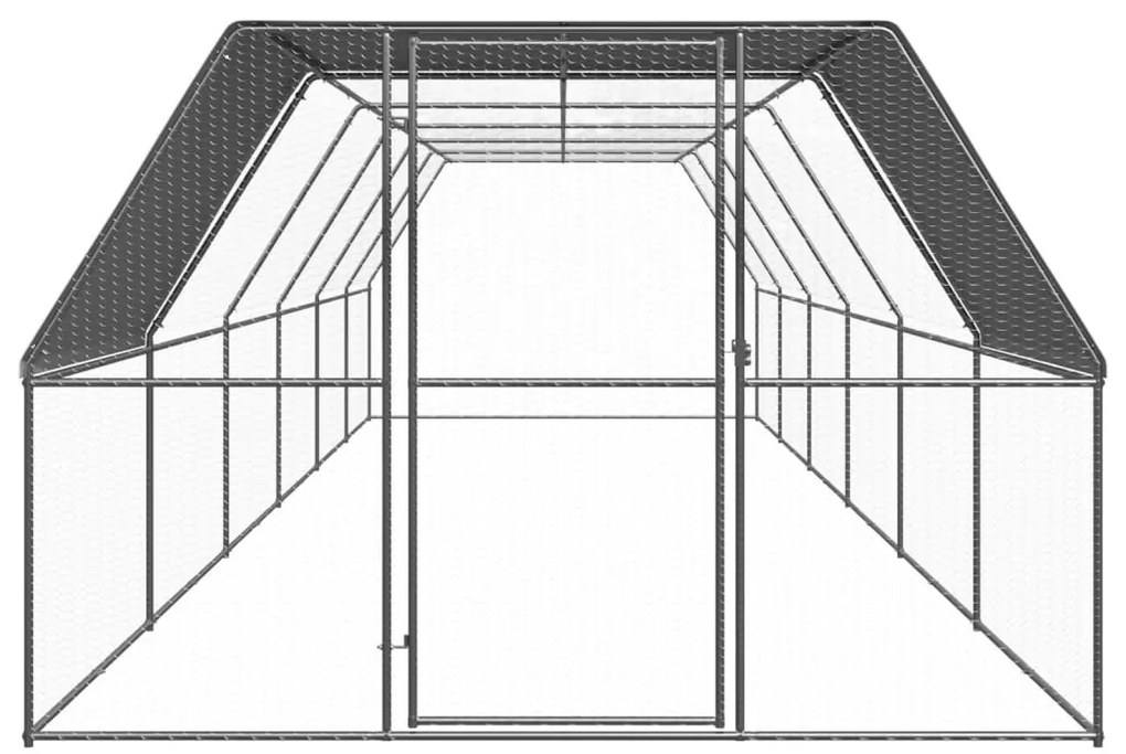 vidaXL Κοτέτσι - Κλουβί Εξωτ. Χώρου 3x12x2 μ. από Γαλβανισμένο Χάλυβα