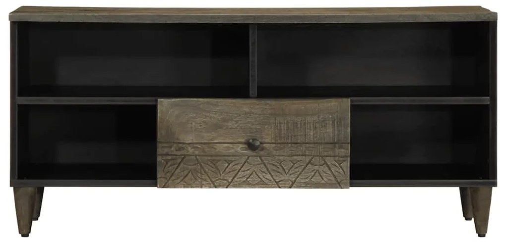 vidaXL Έπιπλο Τηλεόρασης Μαύρο 100 x 33 x 46 εκ. από Μασίφ Ξύλο Μάνγκο