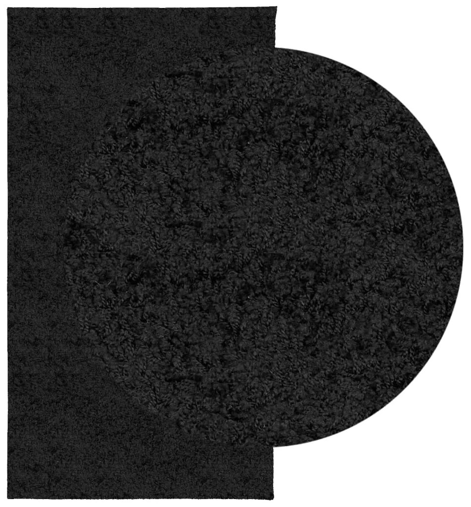 vidaXL Χαλί Shaggy με Ψηλό Πέλος Μοντέρνο Μαύρο 80 x 150 εκ.