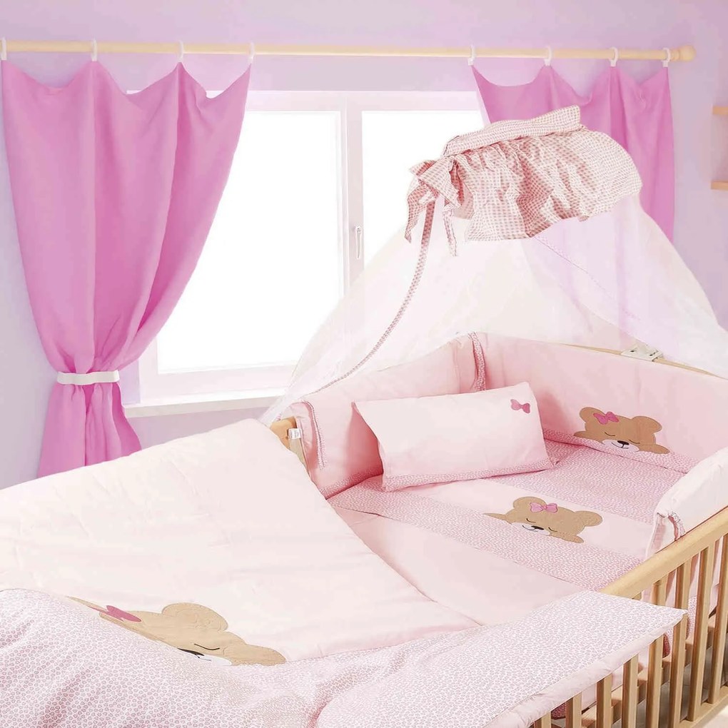 Κουνουπιέρα Βρεφική Sleeping Bears Cub 14 Ροζ DimCol 160x490cm 100% Cotton