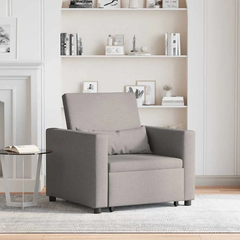 vidaXL Μονός καναπές-κρεβάτι Taupe 90 x 165 x 87 εκ. ύφασμα