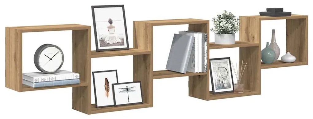 Ράφι τοίχου με κύβους 5 διαμερισμάτων Engineered Wood
