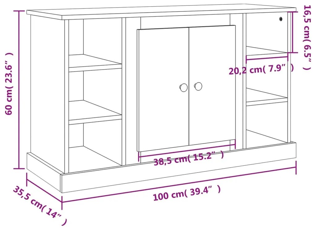 ΜΠΟΥΦΕΣ ΓΚΡΙ ΣΚΥΡΟΔΕΜΑΤΟΣ 100X35,5X60 ΕΚ. ΕΠΕΞΕΡΓΑΣΜΕΝΟ ΞΥΛΟ 816444