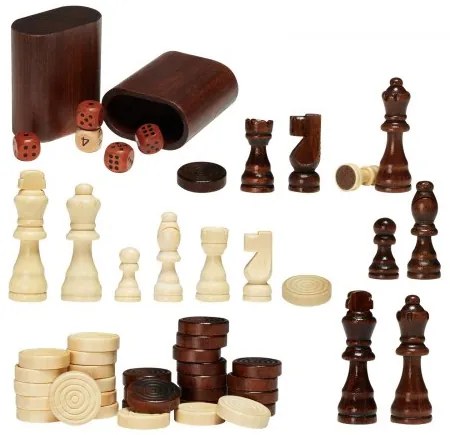 VEVOR 3-IN-1 Chess Checkers Backgammon Table Set, 18 Inch Premium Wooden Chess Table, Deluxe Combo Game Table Furniture Set, Chess Set Board Game Gift for Family Board Games