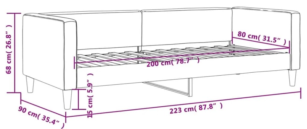 Καναπές Κρεβάτι Κρεμ 80 x 200 εκ. Υφασμάτινος - Κρεμ