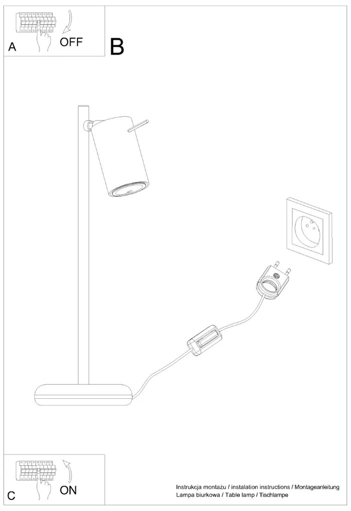 Sollux Λαμπτήρας γραφείου Ring 1,ατσάλι,1xGU10/40w,λευκό