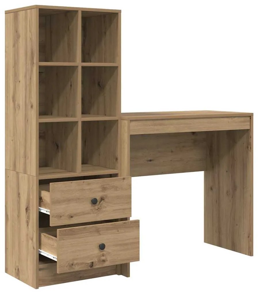 vidaXL Γραφείο με αποθηκευτικό χώρο με συρτάρι 2 pcs artisan δρυς