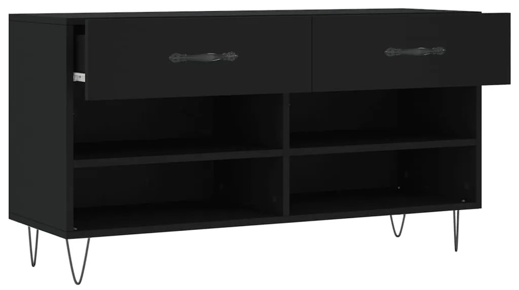 vidaXL Παπουτσοθήκη Μαύρη 102 x 35 x 55 εκ. από Επεξεργασμένο Ξύλο