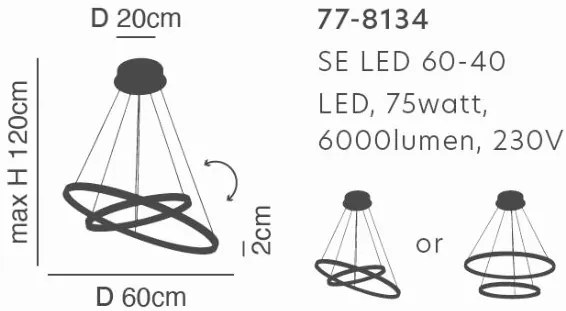 SE LED 60-40 MORELLI PENDANT WHITE MAT Γ5