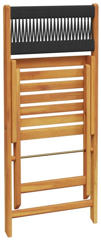 vidaXL Σετ Επίπλων Bistro 3 τεμ. Μαύρο Πολυπροπυλένιο/Μασίφ Ξύλο