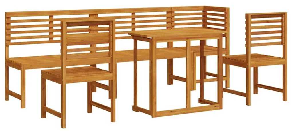 vidaXL Σετ Μπιστρό Κήπου 6 pcs Καφέ Μασίφ ξύλο ακακίας